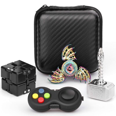 Handheld Fidget Gadget Toy Set Dragon Fidget Hand Spinners,Fidget Infinity Cu...