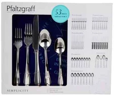Everyday Simplicity 53-Piece Stainless Steel Flatware Set, Service for 8