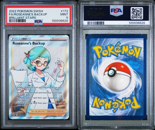 Roseanne's Backup 172/172 PSA 9 Full Art Ultra Rare Brilliant Stars Pokemon - Bild 4 von 6