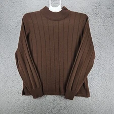 Harve Benard Women's Pullover Lightweight Wool Blend Brown Sweater  Sz M
