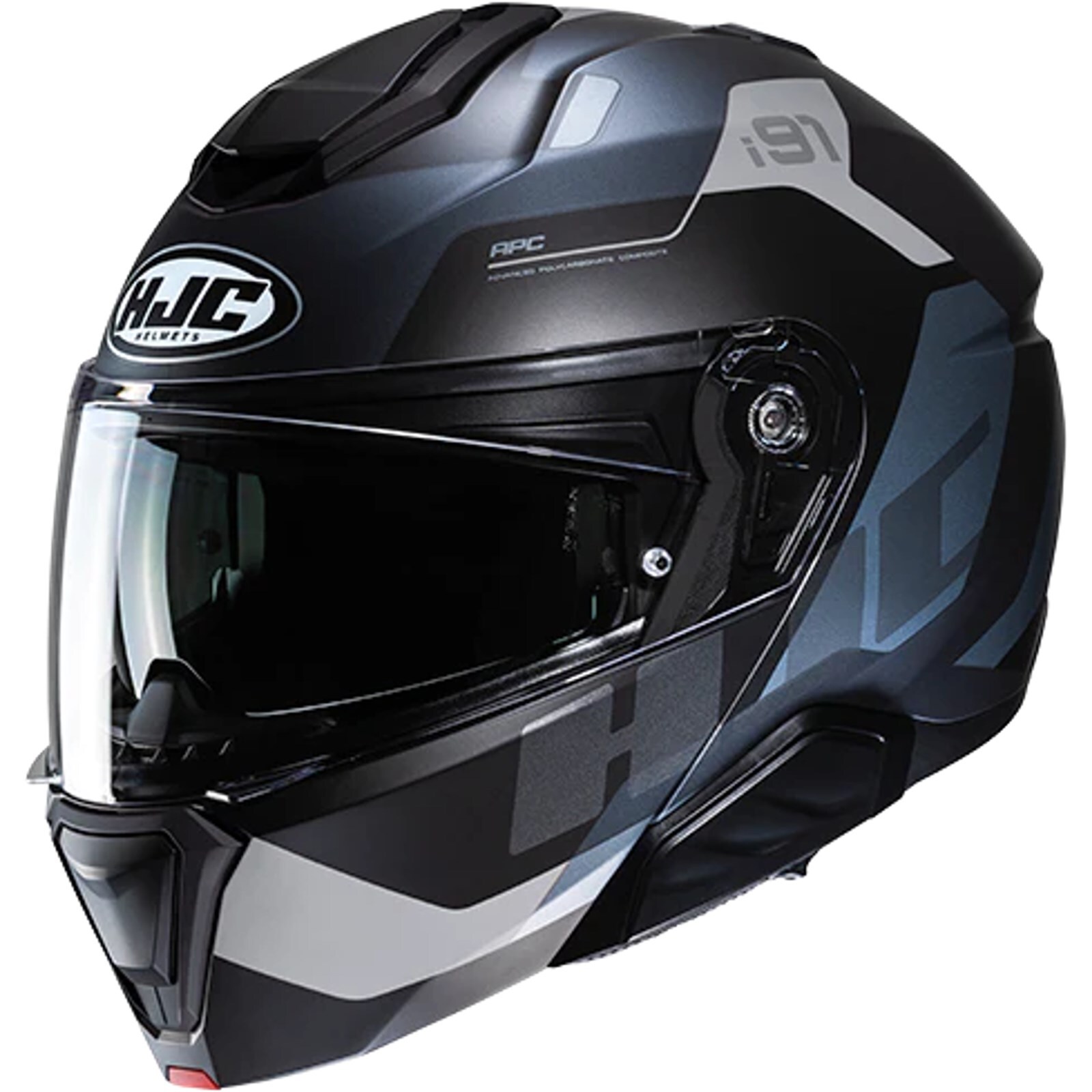HJC Motorcycle Helmet L - i91 Carst - Flip-up Helmet Black-Gray-Blue Matte