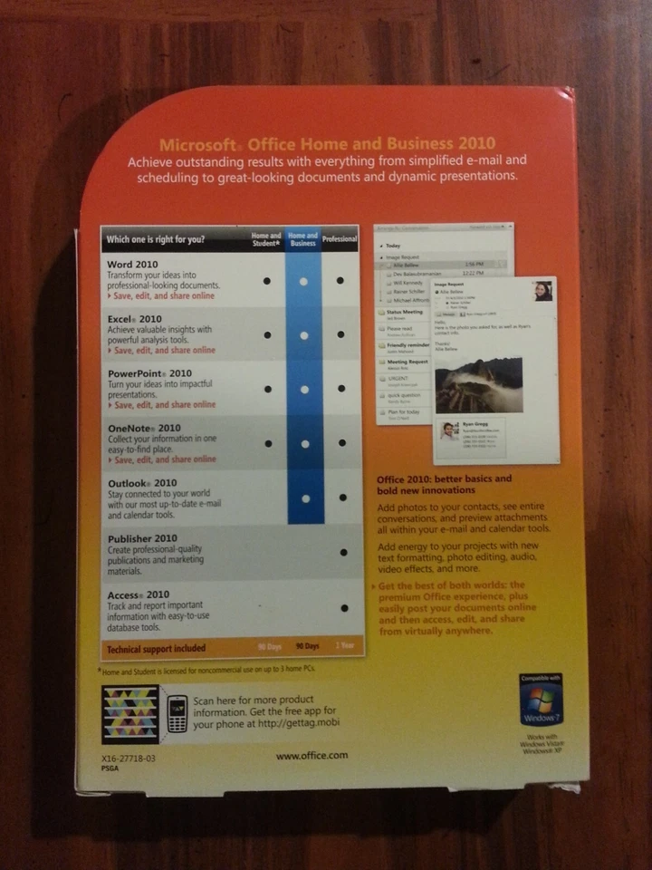 NEW SEALED Microsoft Office Home and Business 2010 Full Version for 2 PC RETAIL - Image 3 of 3