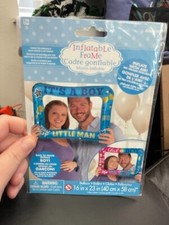 BABY SHOWER GENDER REVEAL Boy INFLATABLE FRAME  Party Supplies Blue Favor New 