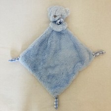 Kelly Toy Blue Teddy Bear Baby security Blanket Gingham Check Knotted Lovey