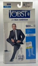 Jobst For Men Ambition Compression Socks ~ BLACK ~ SIZE 5 ~ KNEE HIGH REG ~ NEW
