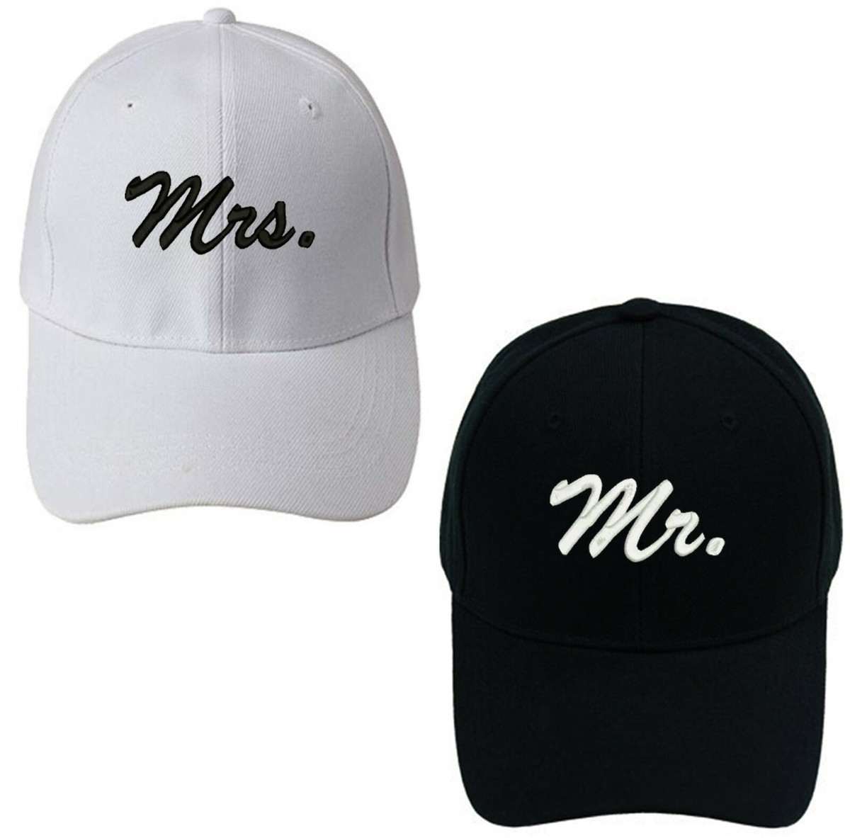 Mr & Mrs Wedding Gift Set for Couples Caps Hats Adjustable 