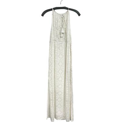 chinese dress ladies Crystal Embellished Crepe Long Midi Dress with A Side Slit 40 (FR) / White main image 1