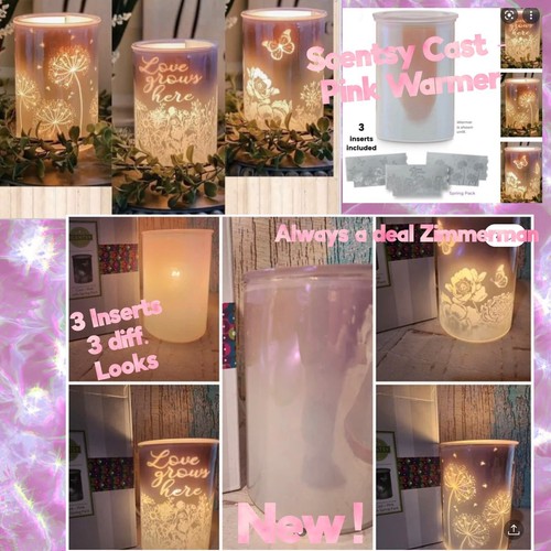 Scaldabagno SCENTSY CAST PINK W SPRING PACK rosa iridescente + 3 inserti avvolge floreale - Foto 1 di 12