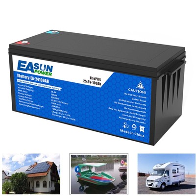 Easun 24V 100Ah LiFePO4 Lithium Battery BMS 6000+Deep Cycles for Home RV