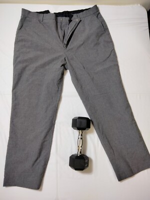 Stafford Essentials Men's Pleated Cuffed Taupe Classic Fit Dress Pants, Sz.42/30