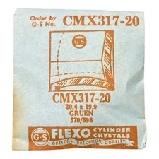 Germanow-Simon Mach (GS) CMX317-20 Watch Crystal 20.4x19.9 NOS Part Flexo Gruen