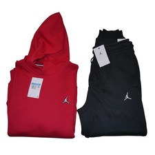 Air Jordan 2 PC Set Mens Size M Gym Red/Black Sweatsuit Fleece Tracksuit NWT