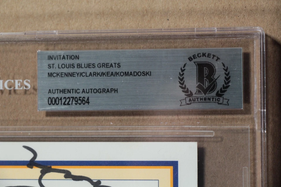 St. Louis Blues 1967 reunión firmada autografiada invitación Dickie Moore Hall Foto 4 de 4