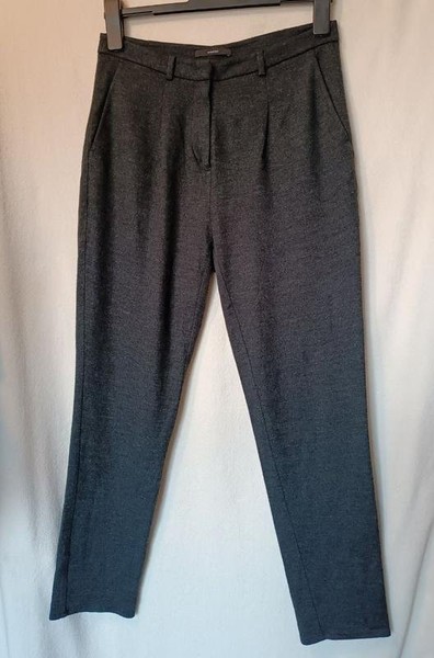 Women Windsor Trousers Grey Wool 36 #O2U4