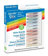 The Pencil Grip Wonder Stix, Pack of 24, Dustless Chalk Writes on Glass (TPG-636