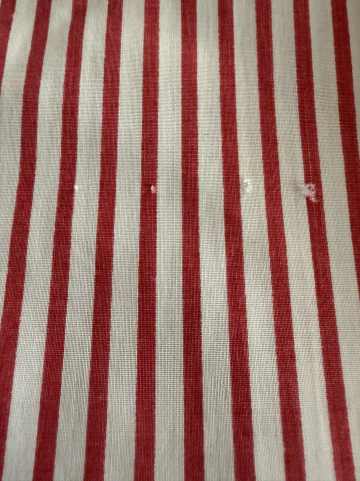 Ralph Lauren Twin Flat Sheet Red White Stripe Preppy Classic Peppermint Holiday - Image 4 of 4