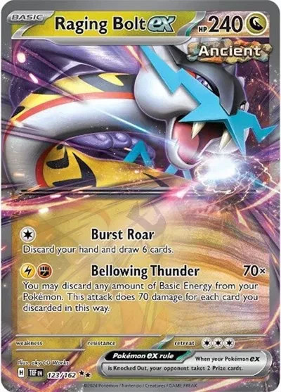 🔰Pokemon TCG - Raging Bolt ex - 123/162 - Double Rare - Temporal Forces - NM🔰