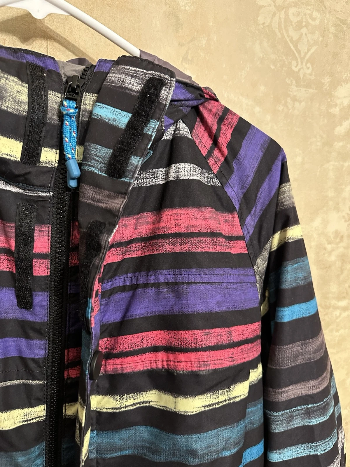 burton dryride snowboard ski hooded stripes jacket