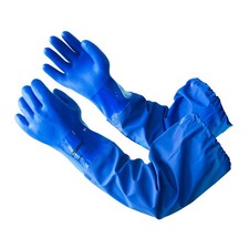 26" PVC Chemical Resistant Gloves Heavy Duty Long Rubber Acid Alkali Oil XL
