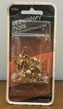Vintage Upholstery Nails Decorative SMALL Round Head Tacks Brass 50 Piece NEW