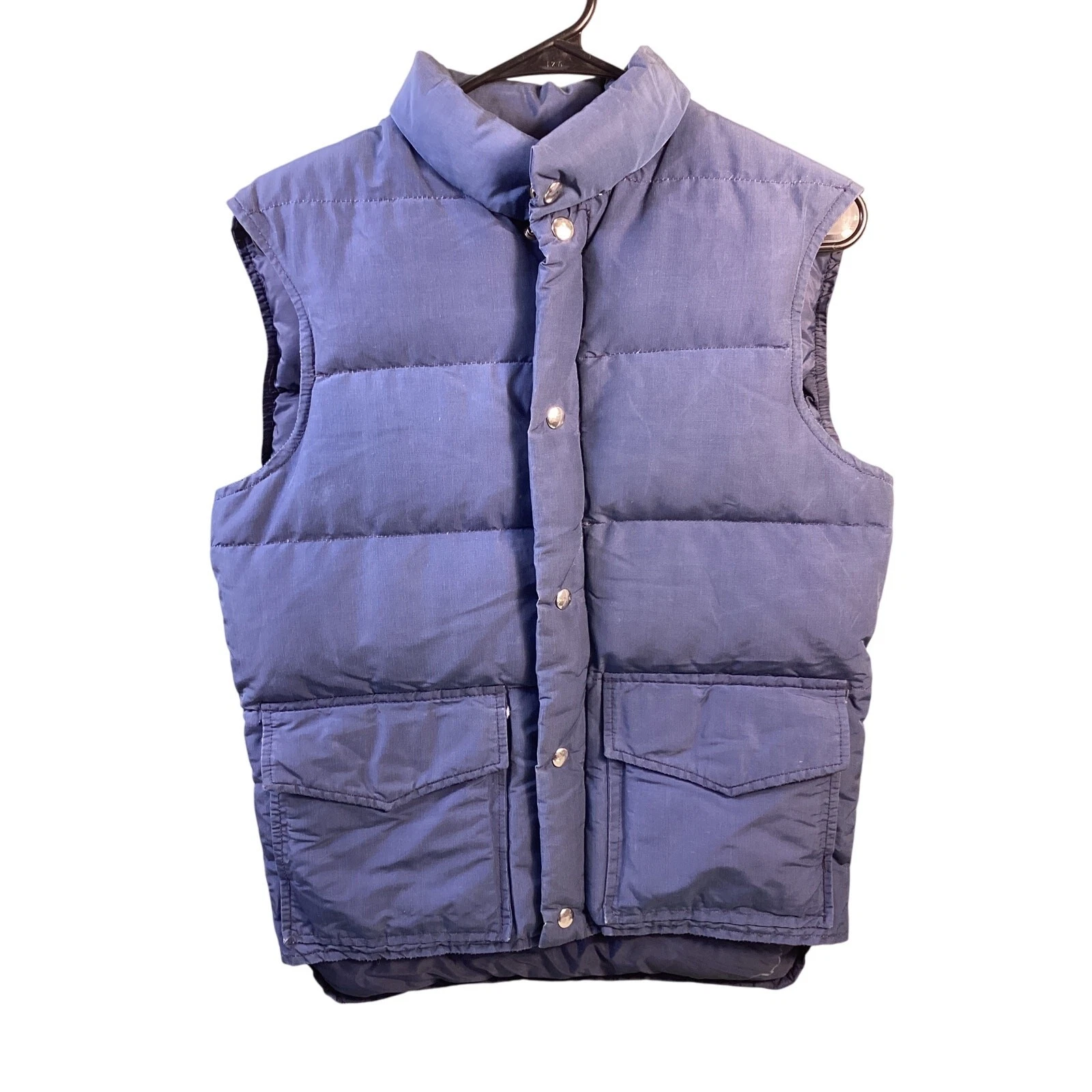 Vintage LL Bean Men’s Puffer Vest Goose Down Insulated Blue Ski Cursive Tag