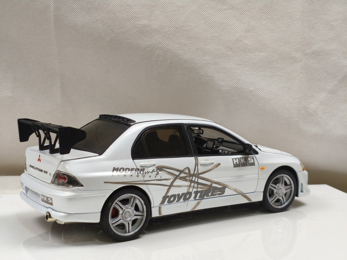 Ertl 1/18 Mitsubishi Lancer Evo VII 7 White Tokyo Drift Joy Ride
