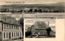 AK GRUSS AUS Oestrich WINKEL RHEINGAU TAUNUS KR GRAUES HAUS + RATHAUS 3BILD 1910