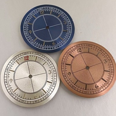 Matte Retro 32mm Salmon/Silver/Blue Watch Dial For NH35 NH36 ETA2824 Miyota 8215