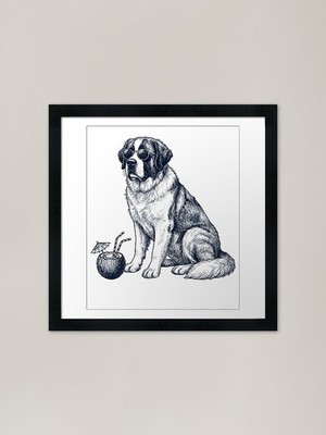 Bernhardiner Urlaub Hund Liebhaber Gi gerahmtes Wandbild Poster Leinwanddruck Bild