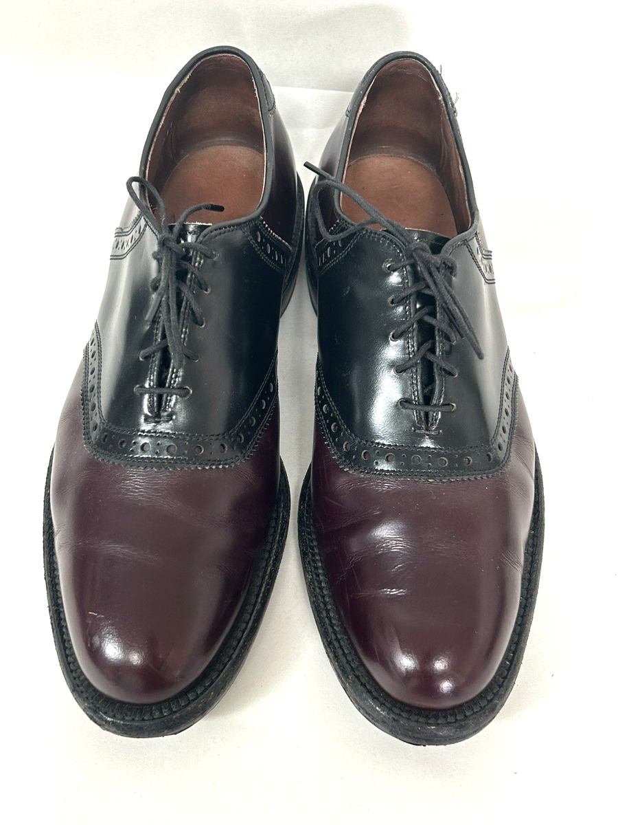Allen Edmonds Polo Burgundy Black Saddle Leather Oxfords  display picture 3