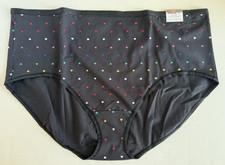 Lane Bryant Cacique 22/24 Panty Black Cotton High Leg Brief Underwear Panties