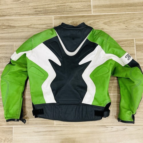 Joe Rocket Blaster Leather Padded Motorcycle Jacket Men’s 48 Black Green XL - Picture 16 of 22