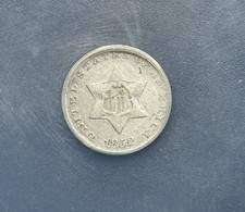 1852 Three Cent Trime 3c Piece ANACS VF20 Details Scratched