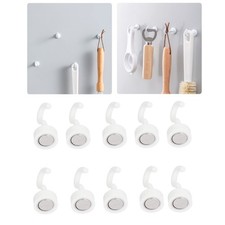 10er Set Neodym Magnet Magnethaken Weiß Extra Stark für Kühlschrank & Mikrowelle