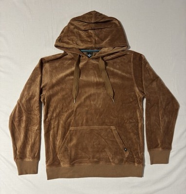 Houston White Hoodie Velour Dark Beige - Size M