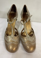 KG Kurt Geiger Bond Gold Leather Court Shoes Size 40 Uk 7