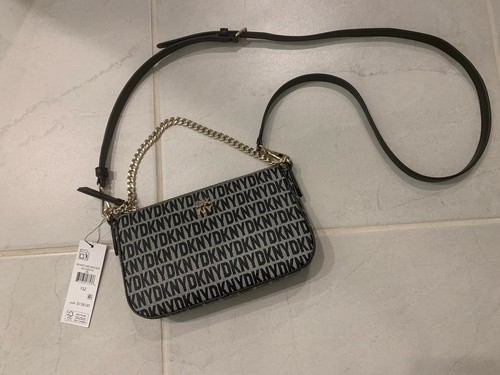DKNY Black Monogram Bryant Park Demi Bag New
