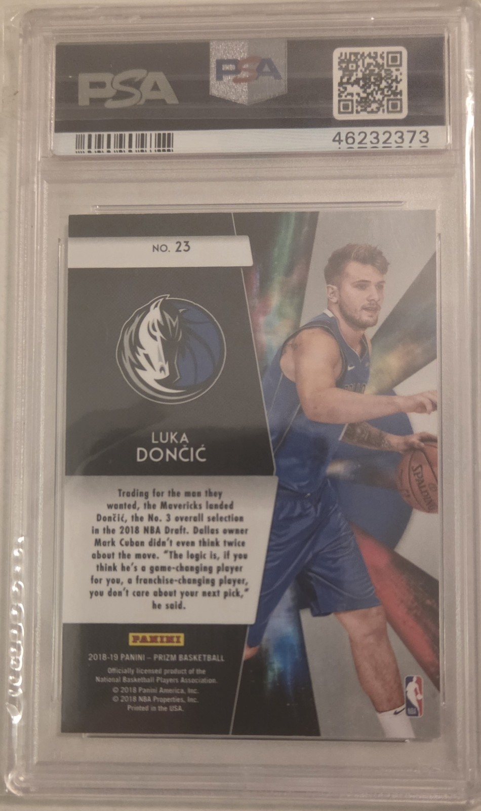 2018-19 Panini Prizm #23 Luka Doncic Freshman Phenoms ROOKIE RC PSA 10 view 2