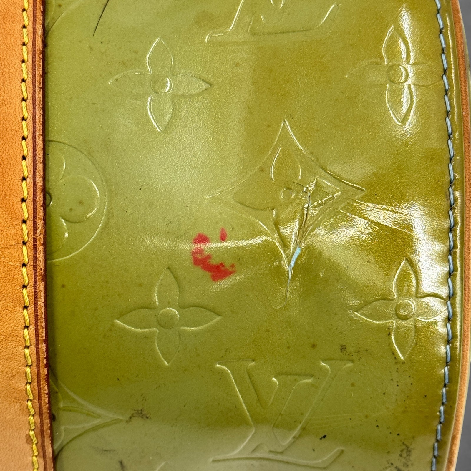 Auth LOUIS VUITTON Monogram Vernis Green Bedford M91007 Ladies Handbag KC217 thumbnail 12