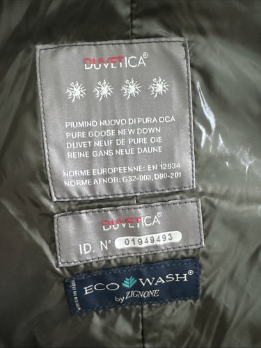 Duvetica Goose Down Wool Long Puffer coat Green Black Hooded Sz.40 XS $1200 - Picture 13 of 22