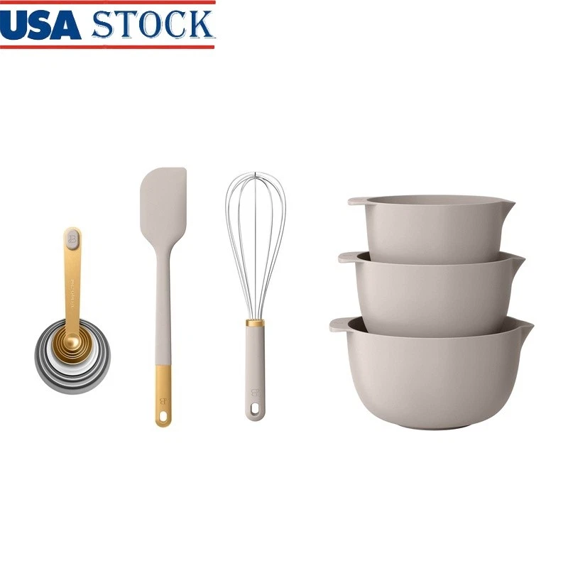 14 Piece Mixing Measuring Set Bowls Whisk Utensils Dishwasher Safe Baking Tools