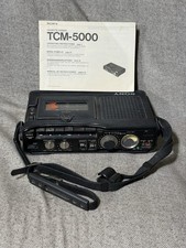 SONY Cassette-Corder TCM-5000 with case  booklet, For Parts / Not Working