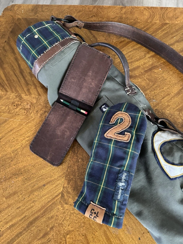 Bolsa de golf con retazos de polo hecha a mano Foto 3 de 4