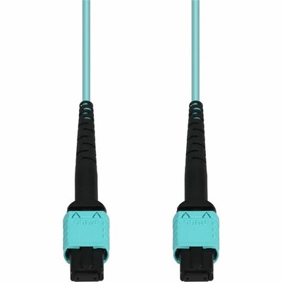 AddOn 10m MPO/UPC to MPO/UPC Aqua OM4 OFNR Riser-Rated 12-Strand Fiber Patch