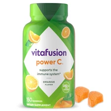 Vitafusion Power C Vitamin C Gummies for Immune Support, Orange Flavored, 28...