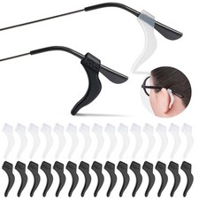 CHERALKEST 20 Pairs Glasses Ear Clip Anti-slip Silicone large size, Multi