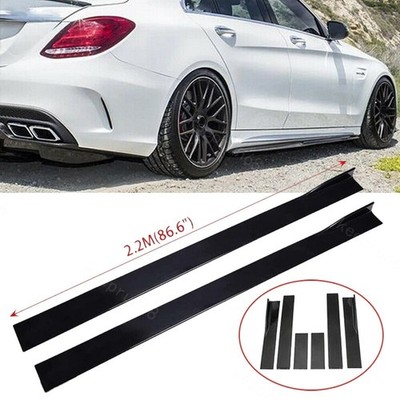 86.6'' Side Skirts Extension Rocker Panel Splitter Gloss Black For Benz W205 C205