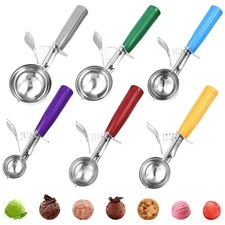 6 Pcs Cookie Scoop, Stainless Steel Cookie Scoops Ice Cream Icecream Scoops D...