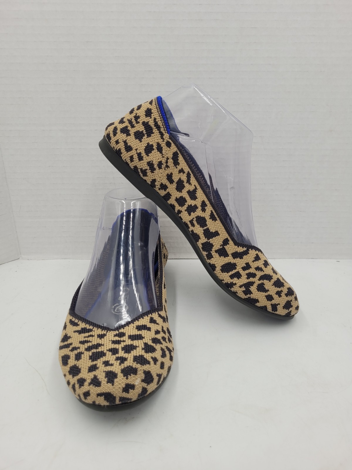Rothy’s Tan Brown Black Leopard Cheetah Animal Print The Point Skip On Flats 7