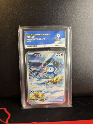 Piplup Ace Grading 9 Illustration Rare Foil 098/094 2025 Phantasmal Flames